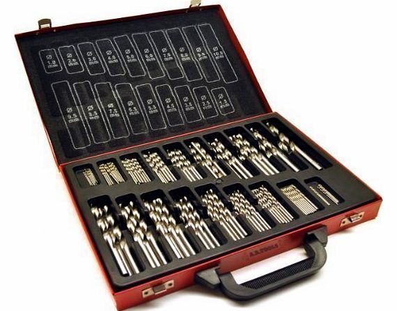 A B Tools HSS Drill bits set 170pc metric sizes 1mm - 10mm steel wood plastic BERGEN AT251