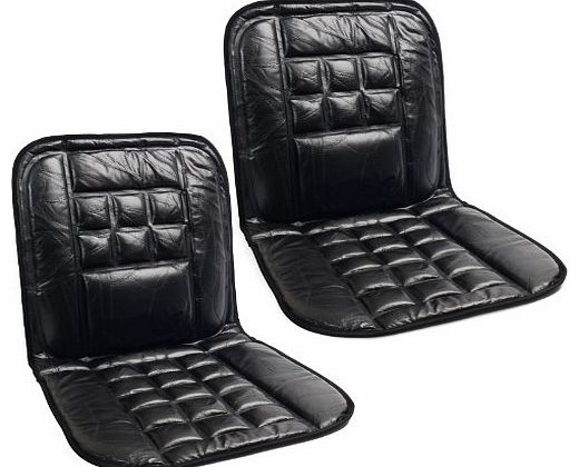 Pair Leather Car Taxi Orthopaedic Back Support Massage Front Seat Cushion Cover