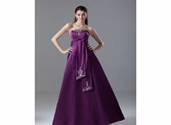 A-line Backless Strapless Embroidery Beaded