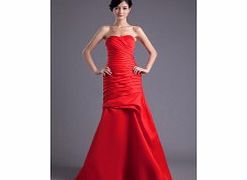A-line Backless Strapless Pleat Dropped