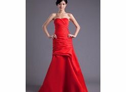 A-line Backless Strapless Pleat Dropped
