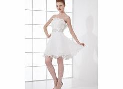 A-line Backless Strapless Ruffles Beaded Pleat