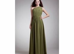 A-line Beaded Pleated One-shoulder Backless