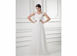 A-line Elegant V-neck Straps Chiffon Wedding Dress