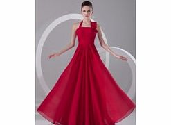 A-line Halter Backless Draped Ruffles