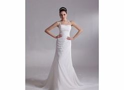A-line Halter Backless Pleat Beading Cathedral