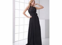 A-line Halter Round-neck Backless Pleated Waist