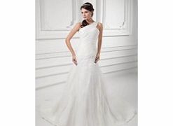 A-line One-shoulder Ruffles Satin Organza