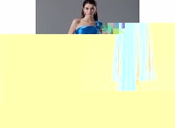 A-line One-shoulder Strapless Empire Pleat