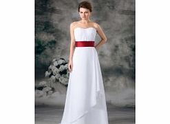 A-line Pleated Strapless Backless Belt