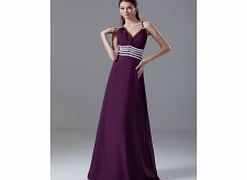 A-line Sexy Straps V-neck Backless Beading Pleat