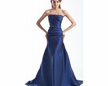 A-line Strapless Backless Beading Pleat Sweep