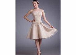 A-line Strapless Backless Pleat Beading