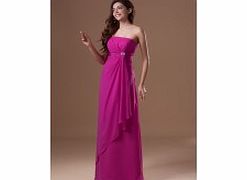 A-line Strapless Backless Pleat Crystal Buttons