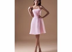 A-line Strapless Backless Pleat Knee-length