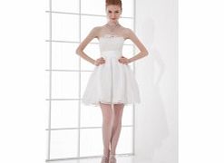 A-line Strapless Backless Short-length Lace