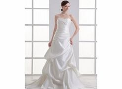 A-line Strapless Pick-up Pleat Cathedral Train