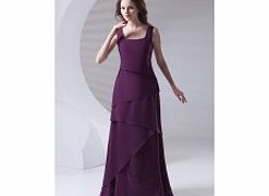 A-line Straps Asymmetrical Tiered Beading