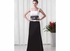 A-line Straps Floor-length Bicolor Lace Satin