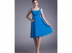 A-line Straps Pleat Empire Floor-length Chiffon