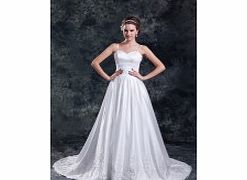 A-line Straps Sweetheart Backless Pleat Sweep