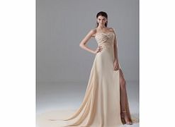 A-line Sweetheart Backless Beaded Pleat Side