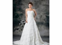 A-line Sweetheart Backless Beading Pleat Layered