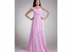 A-line Sweetheart Backless Pleat Draped Beading