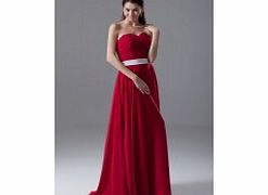 A-line Sweetheart Backless Pleat Floor-length