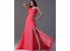 A-line Sweetheart Empire Pleat Side Slit Sweep
