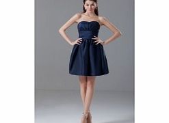 A-line Sweetheart Pleat in Waist Taffeta Mini