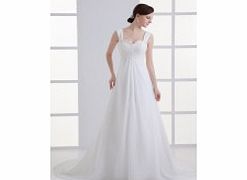 A-line Sweetheart Straps Beading Lace Cathedral