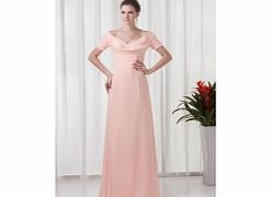 A-line V-neck Cowl Neckline Off-shoulder