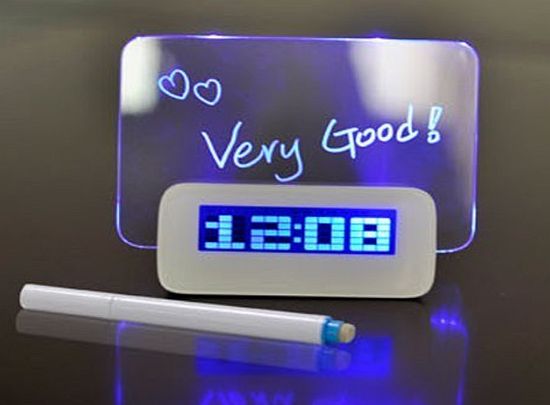 A-szcxtop(TM) Coco Digital LED Digital Alarm Clock Message Board With 4 USB Port Hub And Blue Highlighter