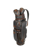 A.Testoni Black Calf Leather Golf Bag