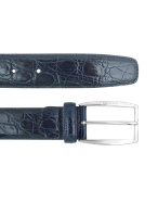 A.Testoni Studium - Mens Blue Crocodile Belt