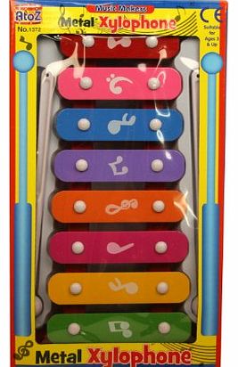A to Z Kids Childrens Traditional Metal Xylophone Musical Music Toy Instrument