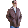 A W Rust BROWN LEATHER COAT by OFFSET `00`