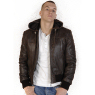 A W Rust HOODED LEATHER JACKET by TORUS `3G`