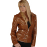 A W Rust LADIES LEATHER BIKER JACKET and#39;52-and39;
