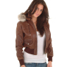 A W Rust LEATHER BOMBER JACKET LADIES VINTAGE and#39;FL2Hand39;