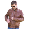 A W Rust LEATHER BOMBER JACKET MEN` by TORUS `40`