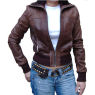 A W Rust LEATHER BOMBER JACKET `OCK1050`
