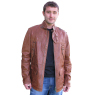 A W Rust LEATHER COAT by OFFSET `00`