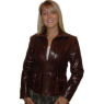A W Rust LEATHER JACKET BROWN VINTAGE and#39;NINAand39;