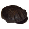 A W Rust LEATHER NEWSBOY HAT and#39;FLAT HAT 1and39;