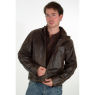 A W Rust MENS CONTRAST STITCHED LEATHER BIKER JACKET and#39;51Hand39;
