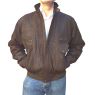 A W Rust MENS DISTRESSED BUFF LEATHER BOMBER / BLOUSON JACKET `-3`