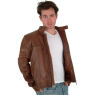 A W Rust MENS LEATHER BIKER JACKET and#39;45-and39;