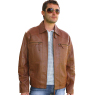 A W Rust MENS TAN BUFF LEATHER JACKET and#39;233and39;
